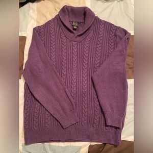 Men’s sweater, purple, v-neck, XL